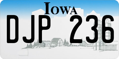 IA license plate DJP236