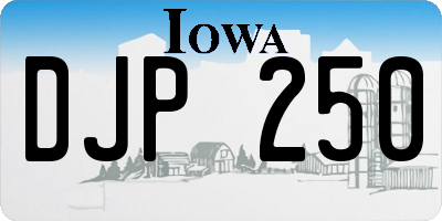 IA license plate DJP250