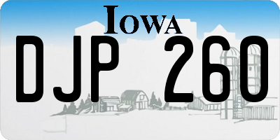 IA license plate DJP260