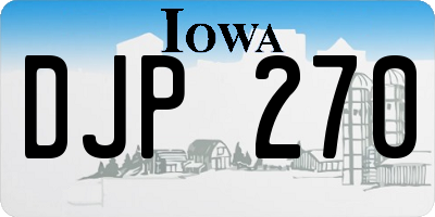 IA license plate DJP270