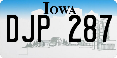 IA license plate DJP287