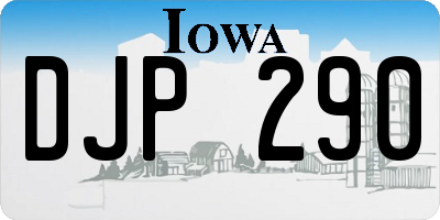 IA license plate DJP290