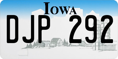 IA license plate DJP292