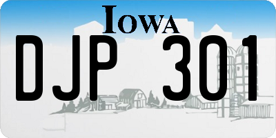 IA license plate DJP301