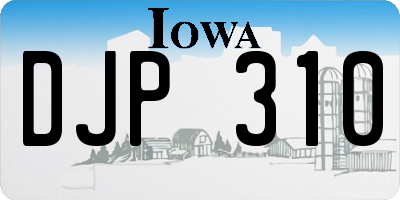 IA license plate DJP310