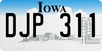 IA license plate DJP311