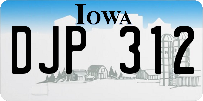 IA license plate DJP312