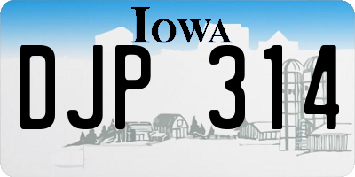 IA license plate DJP314