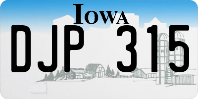 IA license plate DJP315
