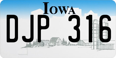 IA license plate DJP316