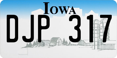 IA license plate DJP317