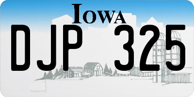 IA license plate DJP325