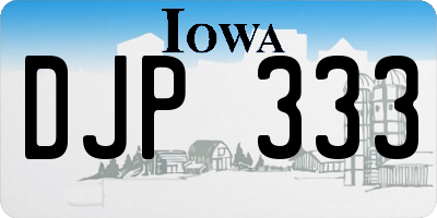 IA license plate DJP333