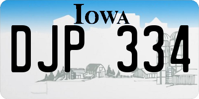 IA license plate DJP334