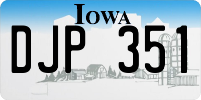 IA license plate DJP351
