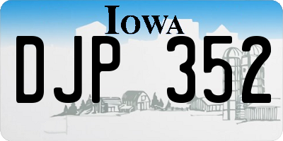 IA license plate DJP352
