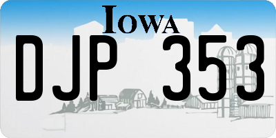 IA license plate DJP353