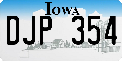 IA license plate DJP354