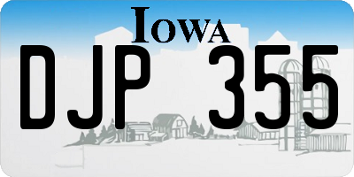 IA license plate DJP355