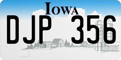 IA license plate DJP356