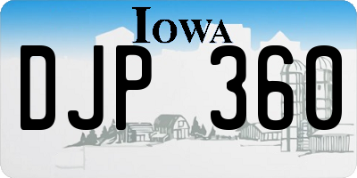 IA license plate DJP360