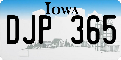 IA license plate DJP365