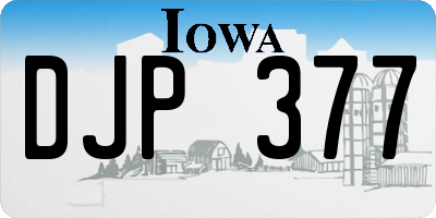 IA license plate DJP377