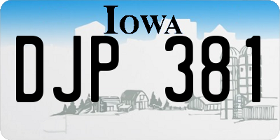 IA license plate DJP381