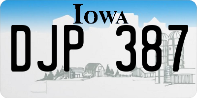 IA license plate DJP387