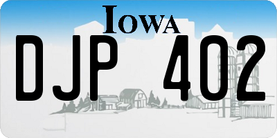IA license plate DJP402