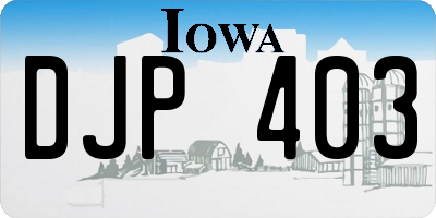 IA license plate DJP403