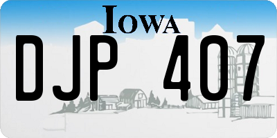 IA license plate DJP407