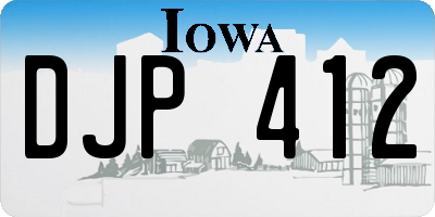 IA license plate DJP412