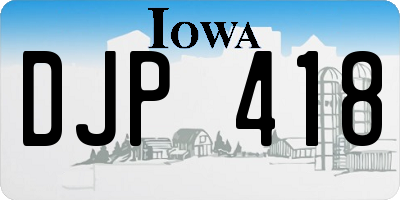 IA license plate DJP418