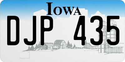 IA license plate DJP435