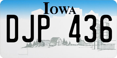 IA license plate DJP436