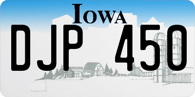 IA license plate DJP450
