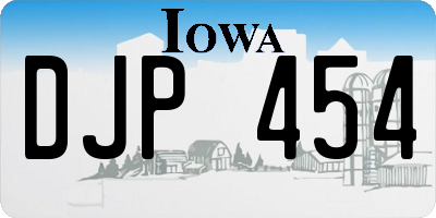 IA license plate DJP454
