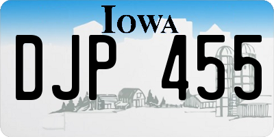 IA license plate DJP455