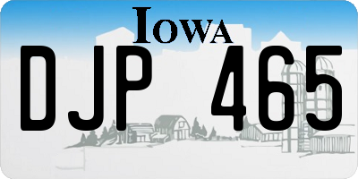 IA license plate DJP465