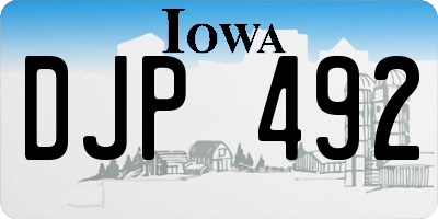 IA license plate DJP492