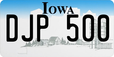 IA license plate DJP500