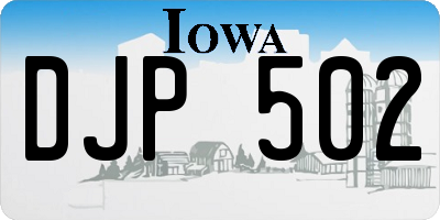 IA license plate DJP502