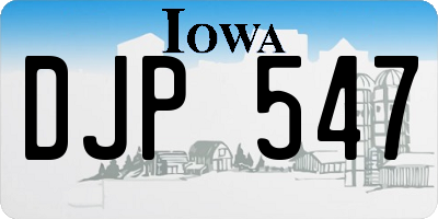 IA license plate DJP547