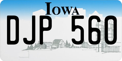 IA license plate DJP560