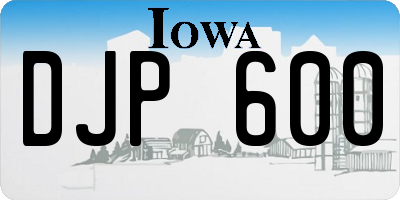 IA license plate DJP600