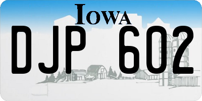IA license plate DJP602