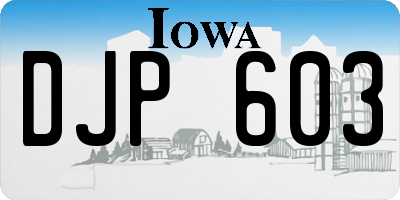 IA license plate DJP603