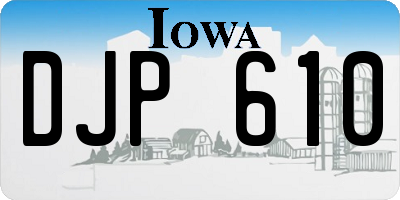 IA license plate DJP610