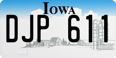 IA license plate DJP611